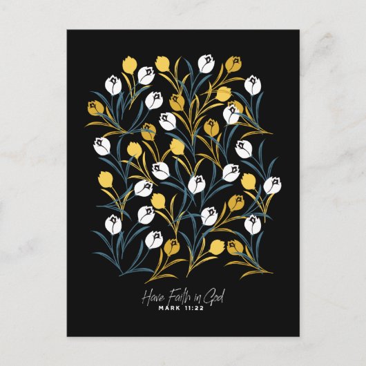 Elegant tulp bloemenpatroon briefkaart (Voorkant)