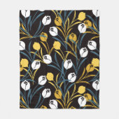Elegant tulp bloemenpatroon fleece deken (Voorkant)