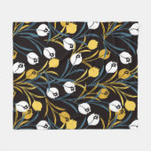 Elegant tulp bloemenpatroon fleece deken (Voorkant (Horizontaal))