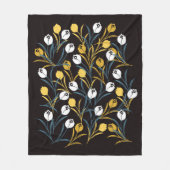 Elegant tulp bloemenpatroon fleece deken (Voorkant)