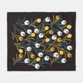 Elegant tulp bloemenpatroon fleece deken (Voorkant (Horizontaal))