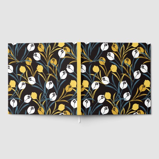 Elegant tulp bloemenpatroon gastenboek (Volledig)