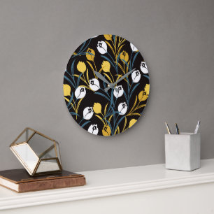 Elegant tulp bloemenpatroon grote klok