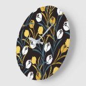 Elegant tulp bloemenpatroon grote klok (Hoek)