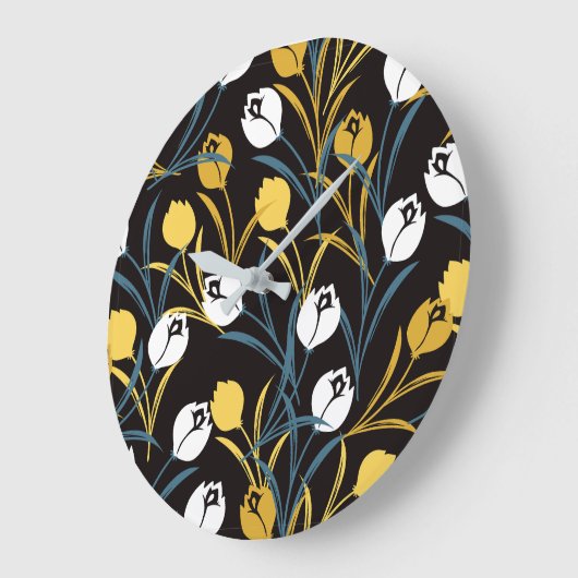 Elegant tulp bloemenpatroon grote klok (Hoek)