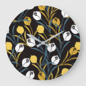 Elegant tulp bloemenpatroon grote klok (Voorkant)