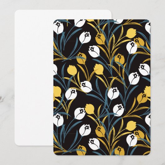 Elegant tulp bloemenpatroon kaart (Voorkant / Achterkant)