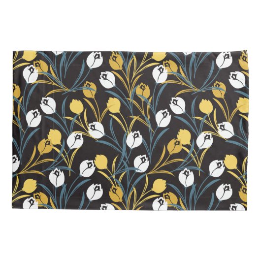 Elegant tulp bloemenpatroon kussensloop (Achterkant)