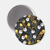 Elegant tulp bloemenpatroon magneet (Voorkant / Achterkant)