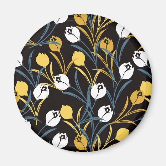 Elegant tulp bloemenpatroon magneet (Voorkant)