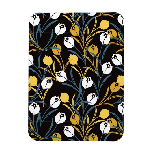 Elegant tulp bloemenpatroon magneet (Verticaal)