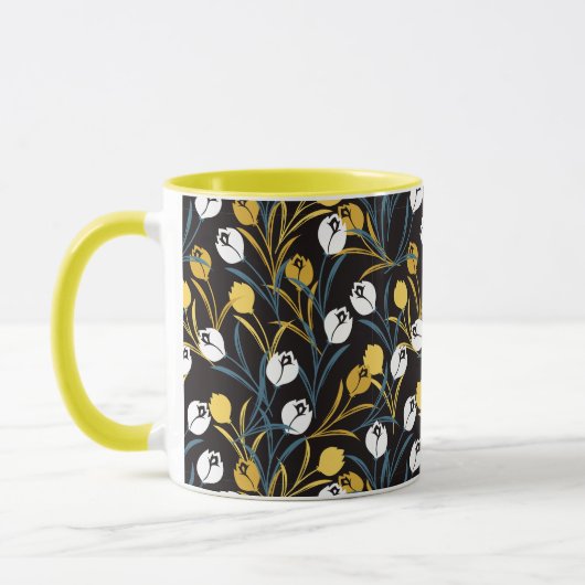 Elegant tulp bloemenpatroon mok (Links)