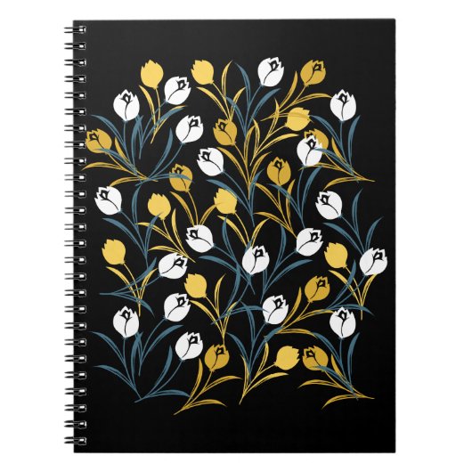 Elegant tulp bloemenpatroon notitieboek (Voorkant)