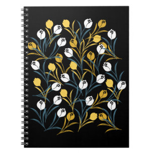 Elegant tulp bloemenpatroon notitieboek