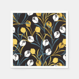 Elegant tulp bloemenpatroon servet