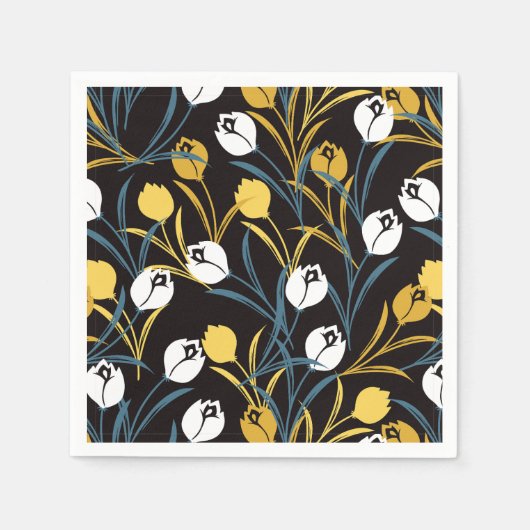 Elegant tulp bloemenpatroon servet (Voorkant)