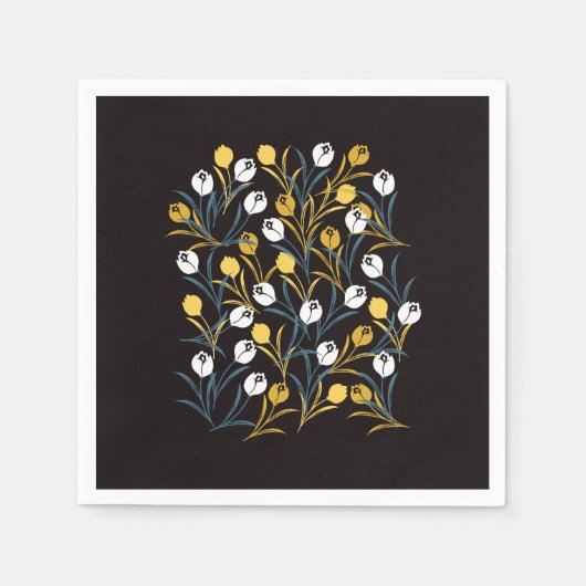 Elegant tulp bloemenpatroon servet (Voorkant)