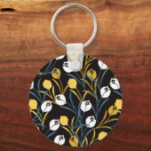 Elegant tulp bloemenpatroon sleutelhanger (Achterkant)