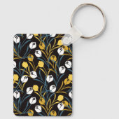 Elegant tulp bloemenpatroon sleutelhanger (Achterkant)
