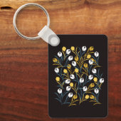 Elegant tulp bloemenpatroon sleutelhanger (Voorkant)