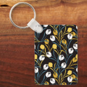 Elegant tulp bloemenpatroon sleutelhanger (Voorkant)