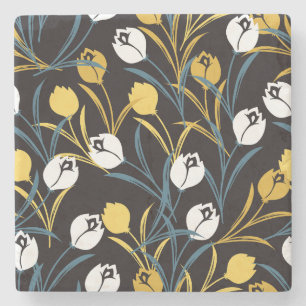 Elegant tulp bloemenpatroon stenen onderzetter