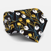 Elegant tulp bloemenpatroon stropdas (Opgerold)