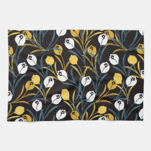 Elegant tulp bloemenpatroon theedoek