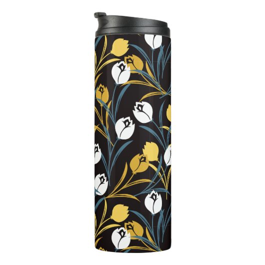 Elegant tulp bloemenpatroon thermosbeker (Geroteerd rechts)