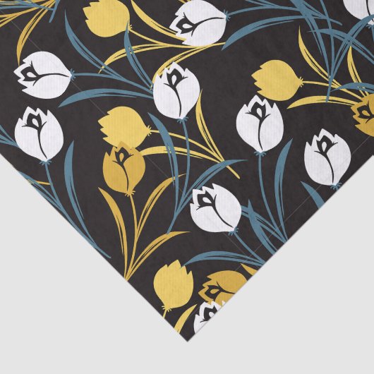 Elegant tulp bloemenpatroon tissuepapier (Detail)