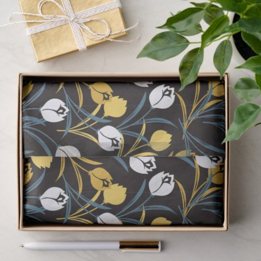 Elegant tulp bloemenpatroon tissuepapier (Geschenk)