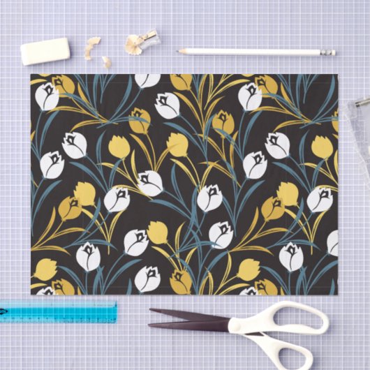 Elegant tulp bloemenpatroon tissuepapier (Craft)