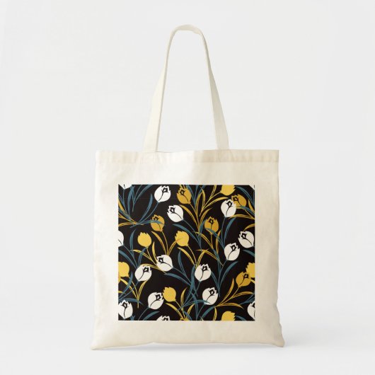 Elegant tulp bloemenpatroon tote bag (Voorkant)