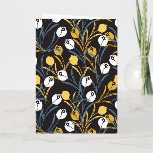 Elegant tulp bloempatroon kaart (Achterkant)