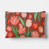 Elegant Tulp Bloempatroon – Rood & Perzik Lente Etui (Voorkant)