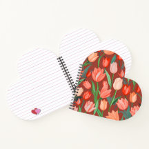Elegant Tulp Bloempatroon – Rood & Perzik Lente