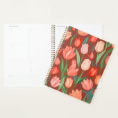 Elegant Tulp Bloempatroon – Rood & Perzik Lente Planner (Display)