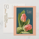 Elegant Tulpen en paasgroet Briefkaart (Voorkant / Achterkant)