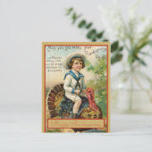 Elegant Turkey Happy Thanksgiving Greeting Feestdagenkaart (Staand voorkant)