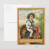 Elegant Turkey Happy Thanksgiving Greeting Feestdagenkaart (Voorkant / Achterkant)