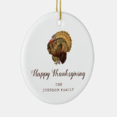 Elegant Turkije Happy Thanksgiving Keramisch Ornament (Rechts)