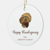 Elegant Turkije Happy Thanksgiving Keramisch Ornament (Links)