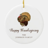 Elegant Turkije Happy Thanksgiving Keramisch Ornament (Achterkant)