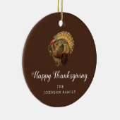 Elegant Turkije Happy Thanksgiving Keramisch Ornament (Rechts)