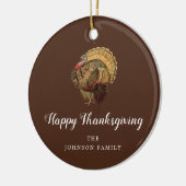 Elegant Turkije Happy Thanksgiving Keramisch Ornament (Links)