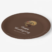 Elegant  Turkije Happy Thanksgiving Papieren Bordje (Gekanteld)