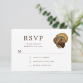 Elegant  Turkije Thanksgiving RSVP Kaartje (Staand voorkant)