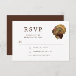 Elegant Turkije Thanksgiving RSVP Kaartje