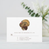 Elegant Turkije Thanksgiving RSVP Kaartje (Staand voorkant)