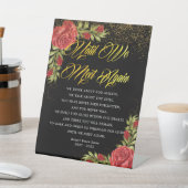 Elegant Turks Rode Roses Funeral Poem Reclamebord Met Voetstuk (Insitu)